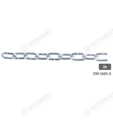řetěz hospodářský 8x32mm / 10m krátký D1 DIN 5685 A Zn