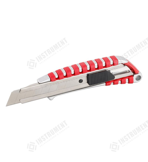 Nůž odlamovací ALU stříbrno-červený 18mm tlačítková ar.