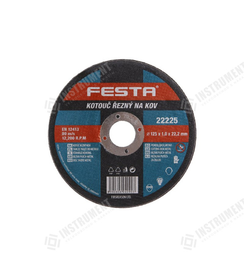 Kotouč řezný FESTA na kov 125x1.0x22.2mm