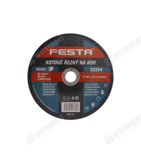 Kotouč řezný FESTA na kov 180x1.6x22.2mm