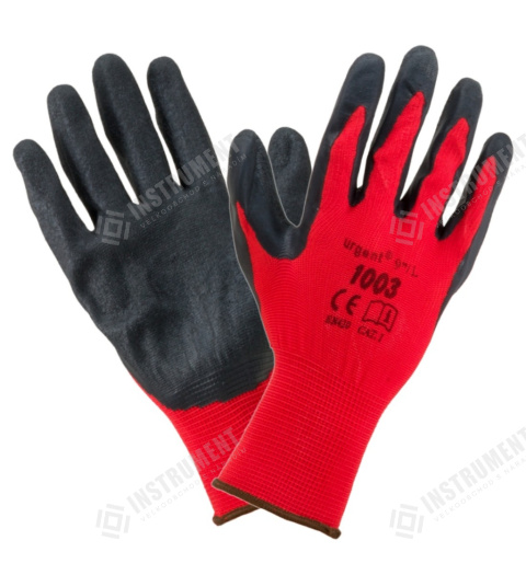 rukavice pracovní Polyester-černý latex vel.9